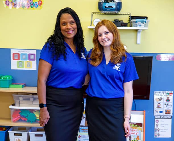 Preschool Teachers Smiling Classroom