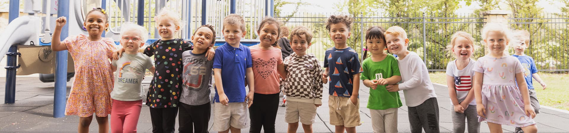 Kids Lining Up in a playground